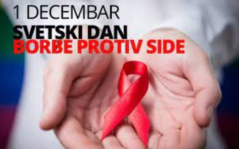 OBELEŽAVAMO 1.DECEMBAR SVETSKI DAN BORBE PROTIV SIDE CRVENA TRAČICA JE MEĐUNARODNI SIMBOL KOJI ODRAŽAVA SVEST O POSTOJANjU HIV/SIDE